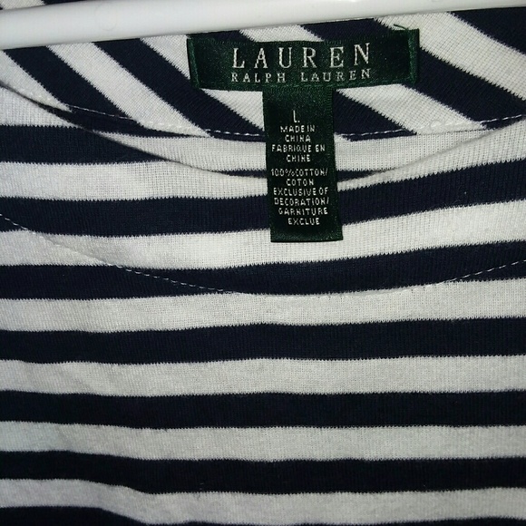 Lauren by Ralph Lauren Stripe Cap Sleeve Top - Picture 2 of 4